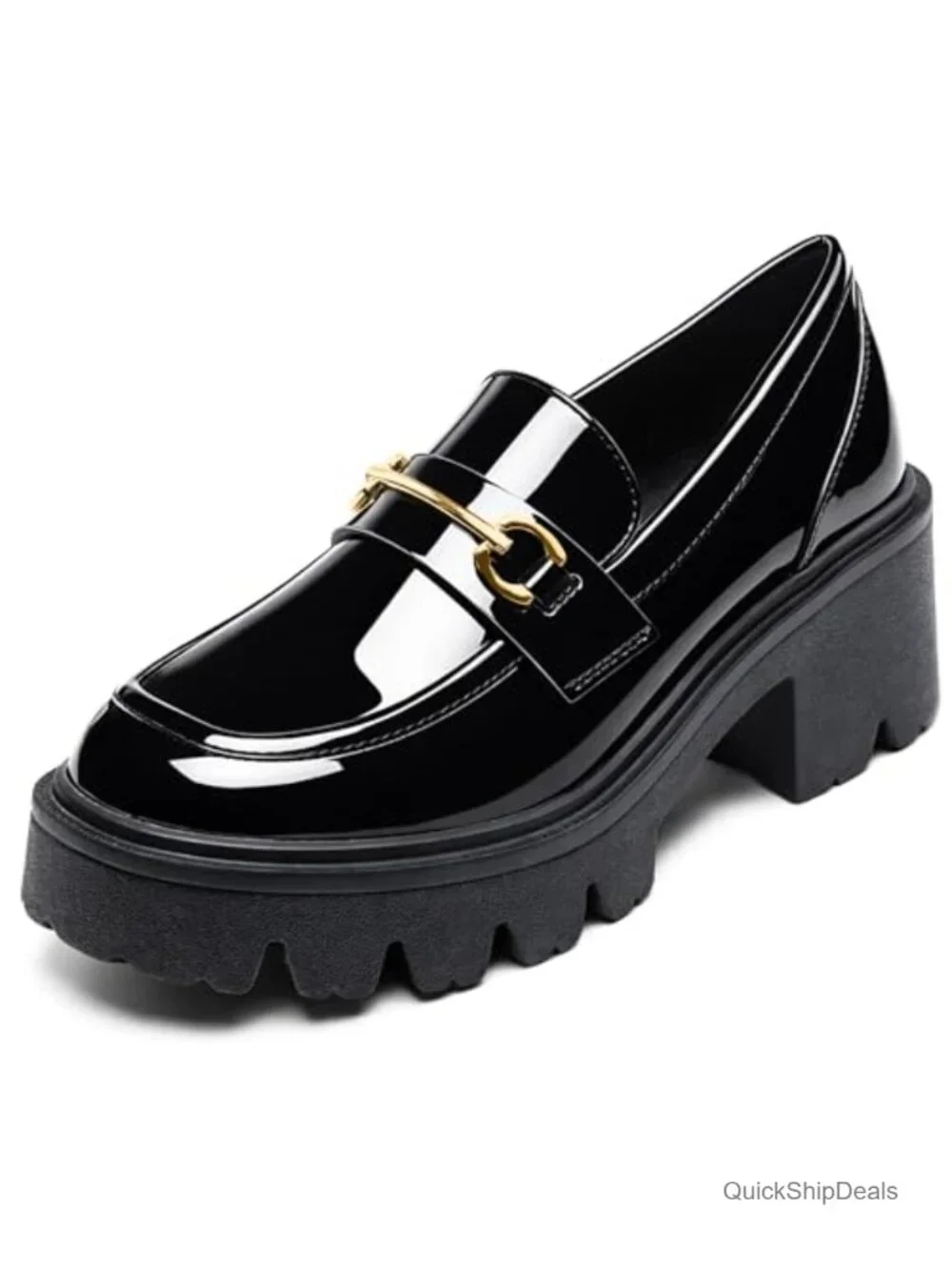 Chunky Platform Loafers Slip-On Comfortable Work Shoes